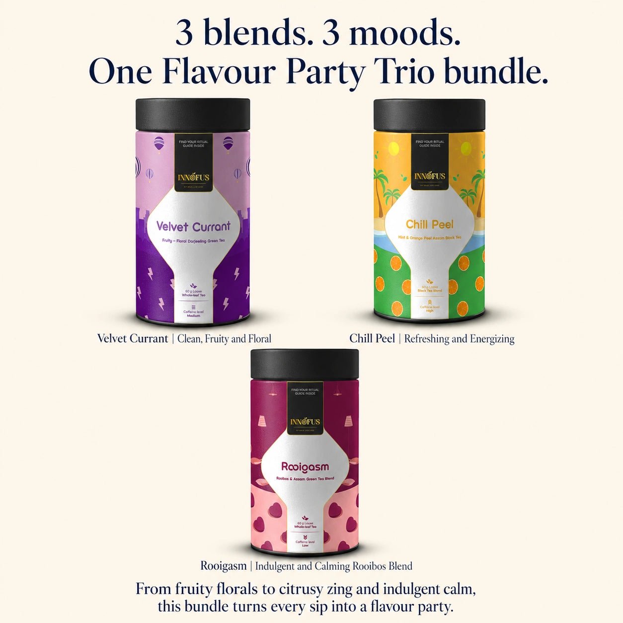 Flavour Party Trio (Velvet Currant, Chill Peel, Rooigasm) - Innofus