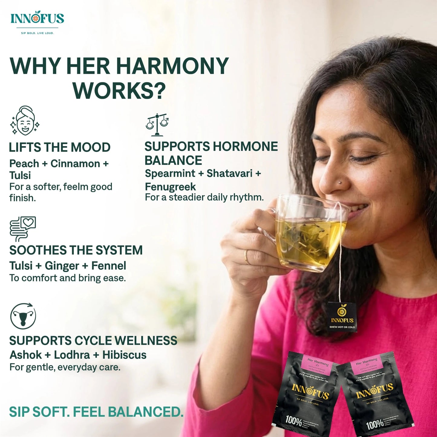Her Harmony - Women's Wellness Herbal Tea Blend - Innofus