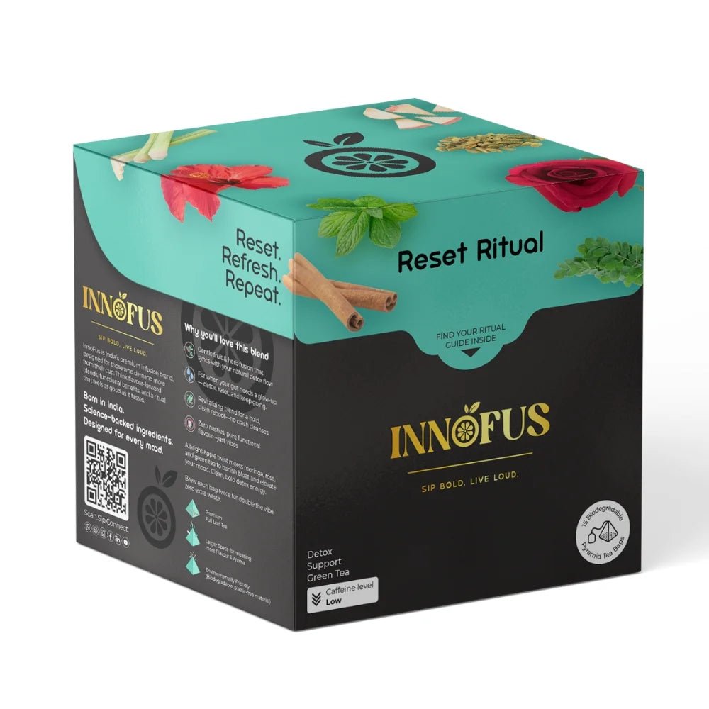 Reset Ritual Tea Reset Ritual Detox Green Tea | Digestion Cleanse | 15 PLA Pyramid Bags ...
