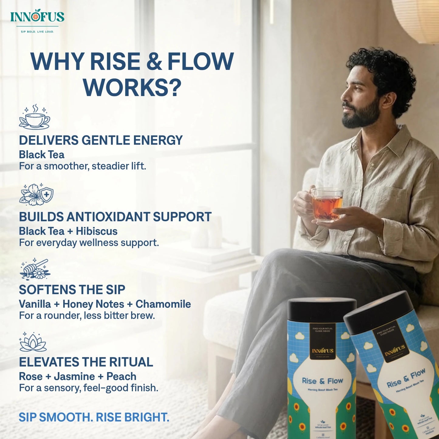 Rise and Flow - Morning Boost Black Tea Blend - Innofus