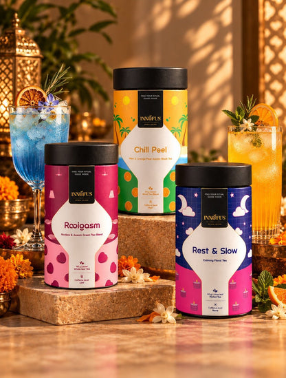 The Celebration Edit - Diwali Gift Box of 3 Loose Leaf Teas - Innofus