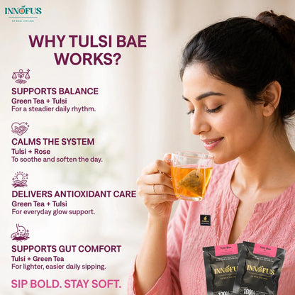 Tulsi Bae - Tulsi Rose Vanilla Green Tea Blend - Innofus