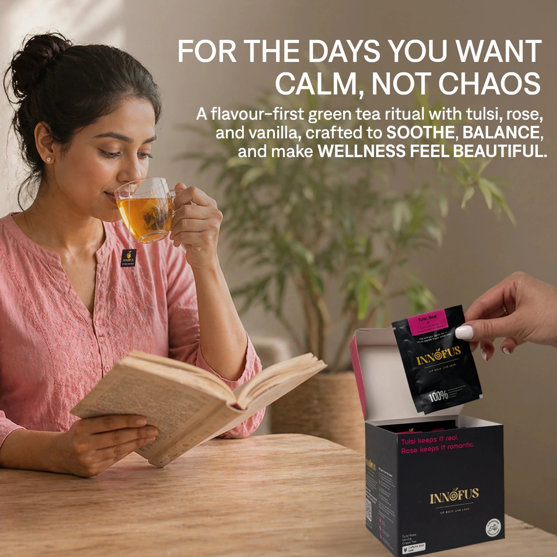 Tulsi Bae - Tulsi Rose Vanilla Green Tea Blend - Innofus