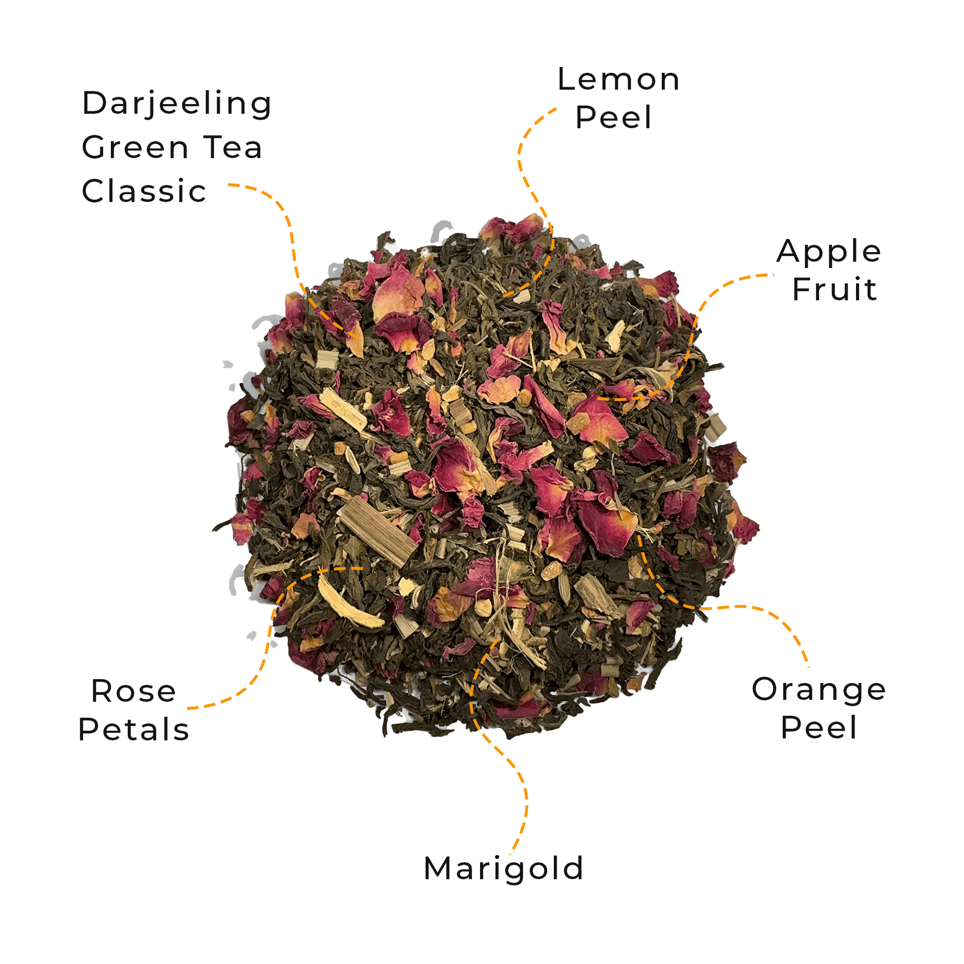 Velvet Currant green tea tin, airtight packaging for freshness, fruity floral Darjeeling blend, by Innofus, planet-friendly, cold brew.